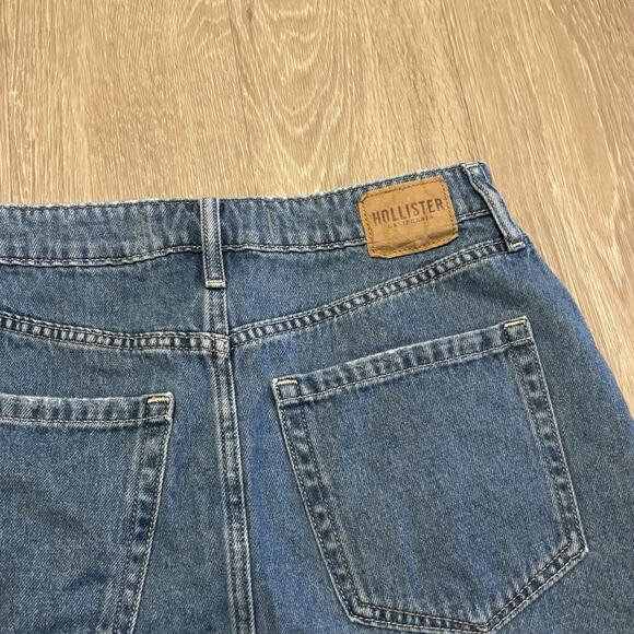 Hollister Womens Sz 6 Denim Ultra High Rise Skirt Medium Wash Raw Hem Cotton - Picture 5 of 9